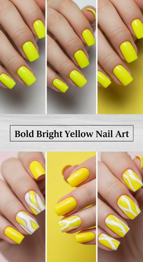 Bold Bright Yellow Nail Art 6a006c772e7a7