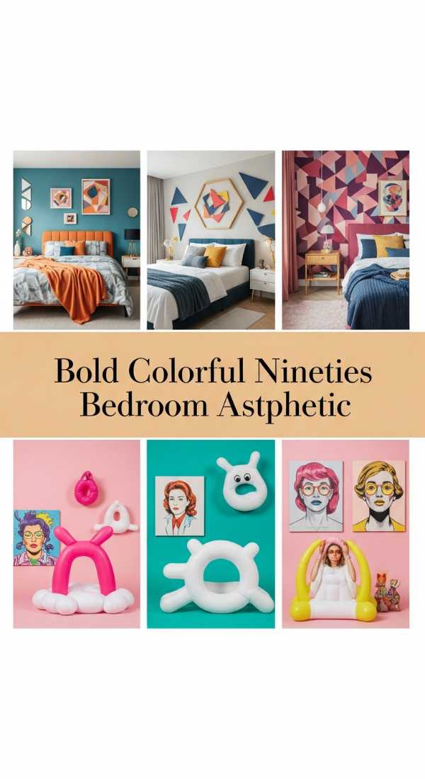 Bold Colorful Nineties Bedroom Aesthetic 6a03584e28ded