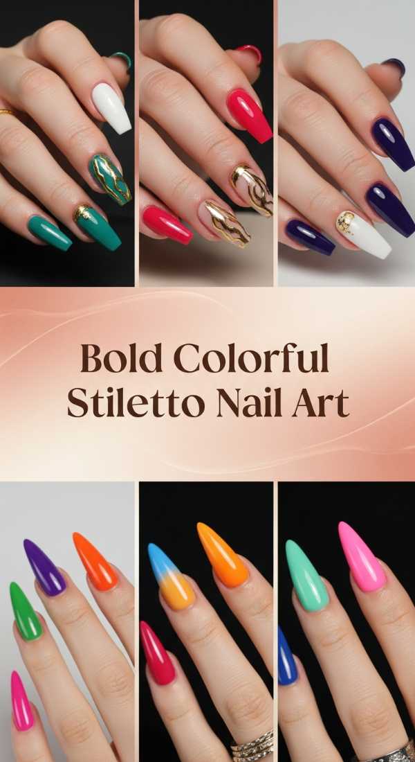 Bold Colorful Stiletto Nail Art 6a08afef22bf6