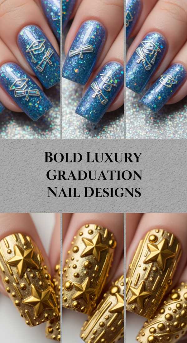 From Spring Pastels to Winter Glitz: The 2024 Seasonal Nail Edit Bold Luxury Graduation Nail Designs 6a134f20c4ad3