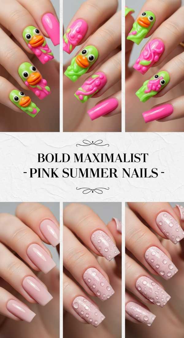 Bold Maximalist Pink Summer Nails 6a1341fb420b7