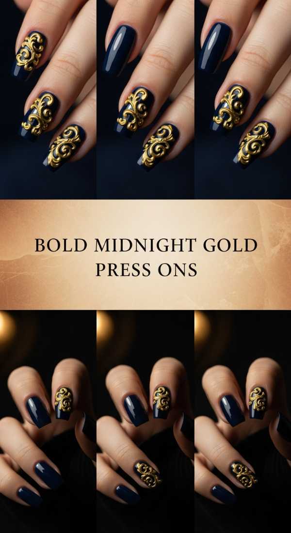 Bold Midnight Gold Press Ons 6a085b8e96dff