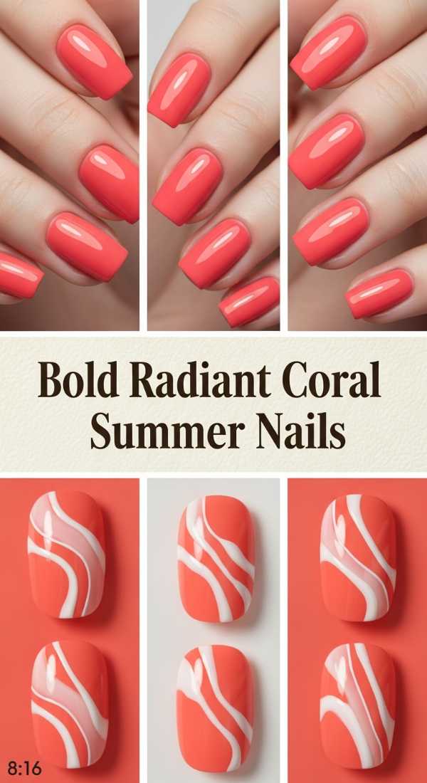 Gold, Glass, and Glamour: The Most Expensive-Looking Nails of 2026 Bold Radiant Coral Summer Nails 69ff6c0d3599c