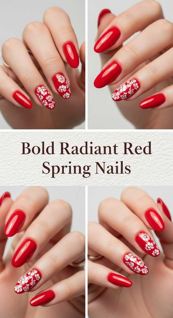 Bold Radiant Red Spring Nails 69ff6da1a51ea