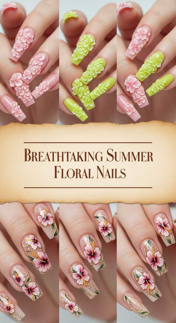 Breathtaking Summer Floral Nails 6a1343f207ee0