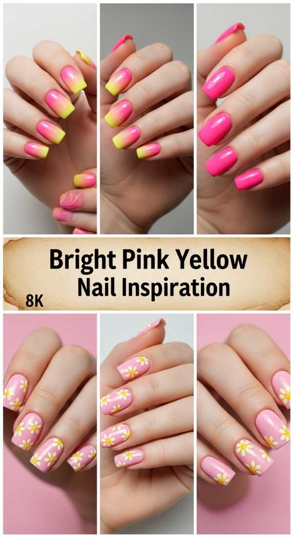 Bright Pink Yellow Nail Inspiration 6a006c702bfc5