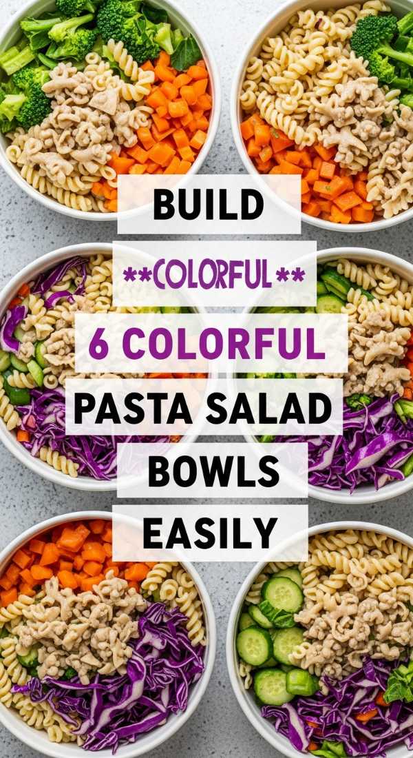 Build 6 Colorful Pasta Salad Bowls Easily 6a10a0d749596
