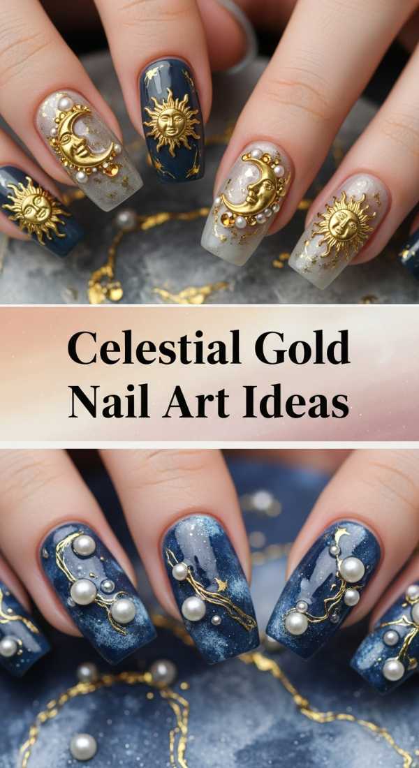 Written in the Stars: Why Luxury Celestial Press Ons Are This Season's Must-Have Celestial Gold Nail Art Ideas 6a0859d74e427