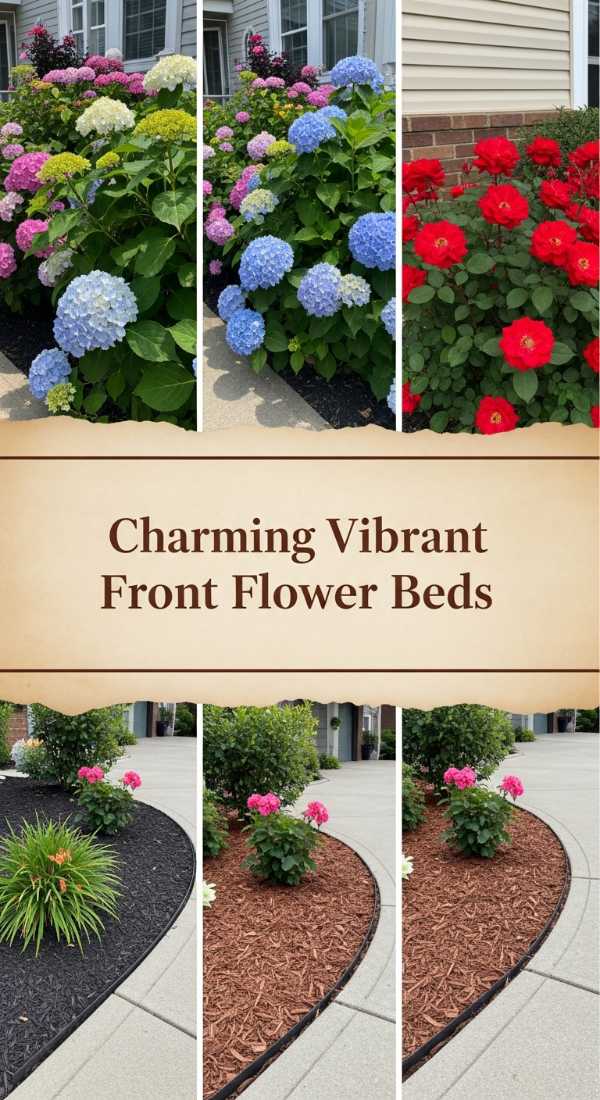 Charming Vibrant Front Flower Beds 69fb0523cecb0