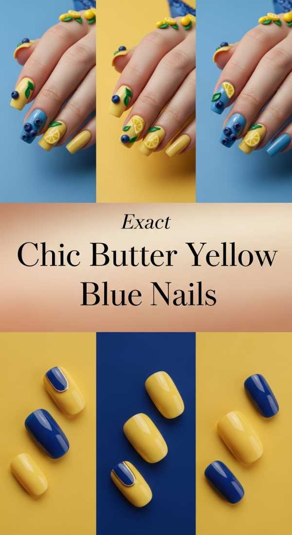 Chic Butter Yellow Blue Nails 6a08aecb66d40