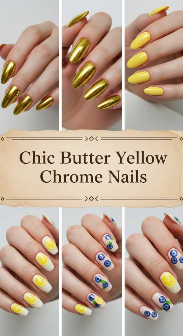 Chic Butter Yellow Chrome Nails 69ff6d984d746
