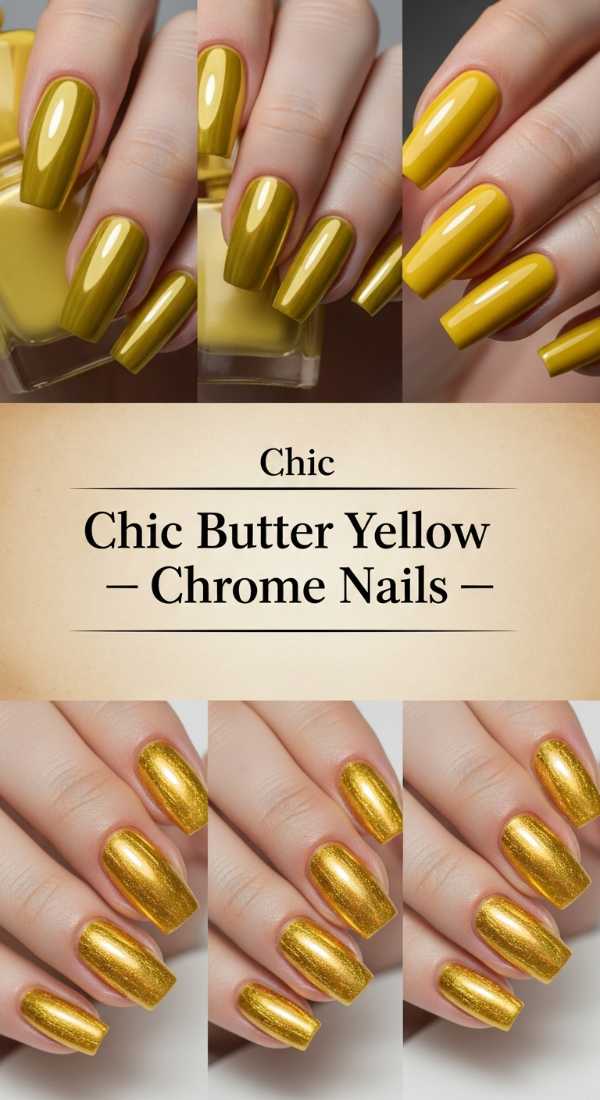 Chic Butter Yellow Chrome Nails 69ff6dacd0097