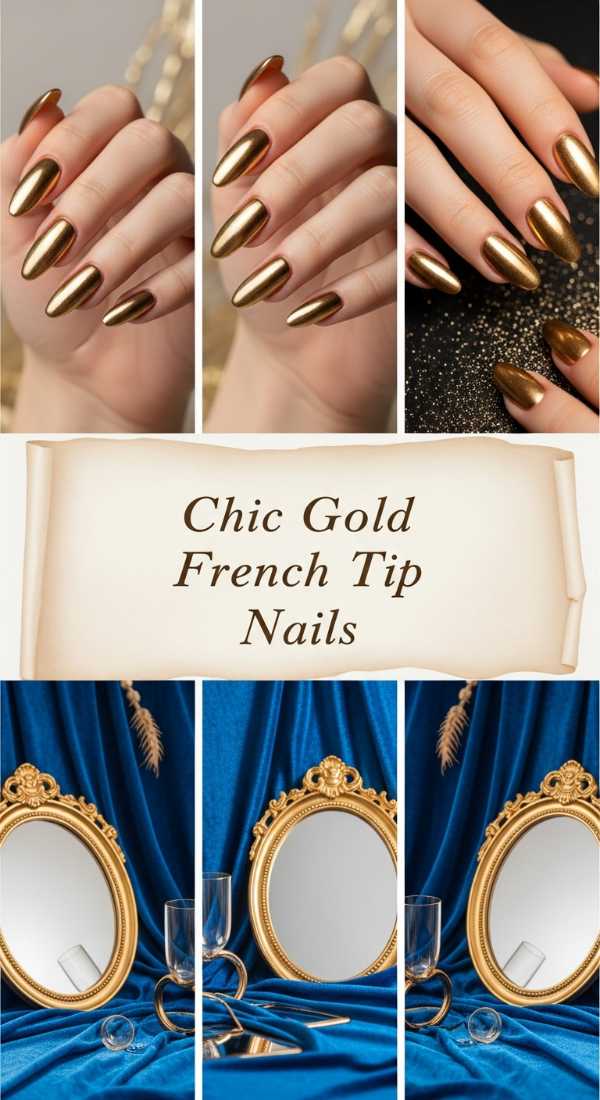 Chic Gold French Tip Nails 6a0859e30b515