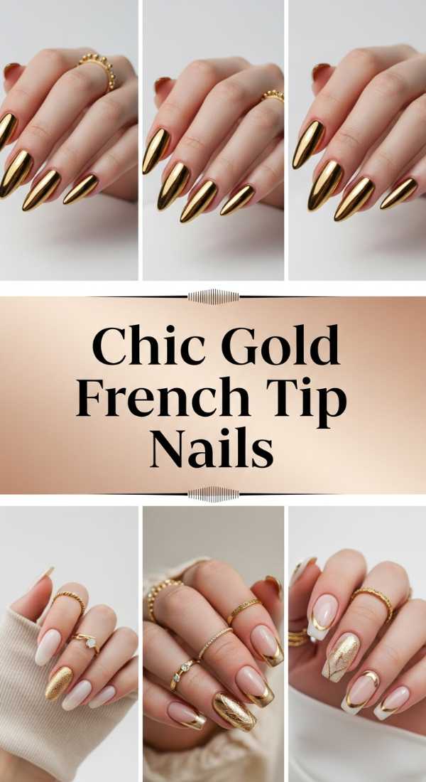 Chic Gold French Tip Nails 6a0859e7033b2