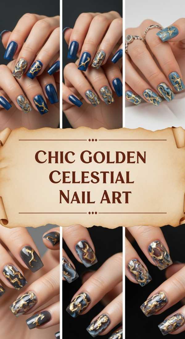 Chic Golden Celestial Nail Art 6a08584c710fa