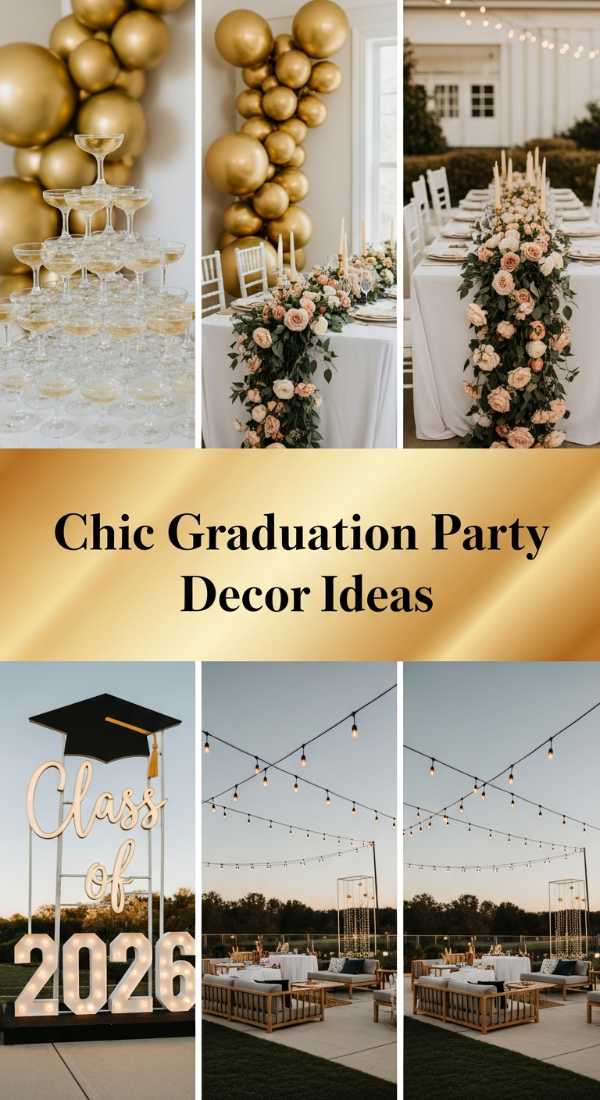 The Art of the Gala: Your Ultimate Luxury Celebration Style Guide Chic Graduation Party Decor Ideas 6a1343e824f82