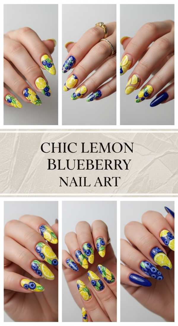 High-Fashion Fingertips: The 2026 Luxury Spring/Summer Nail Edit Chic Lemon Blueberry Nail Art 69ff6bfb16440