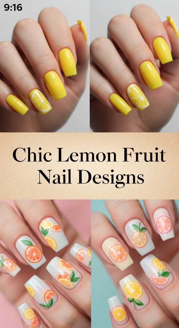 Chic Lemon Fruit Nail Designs 69ff6c1507101