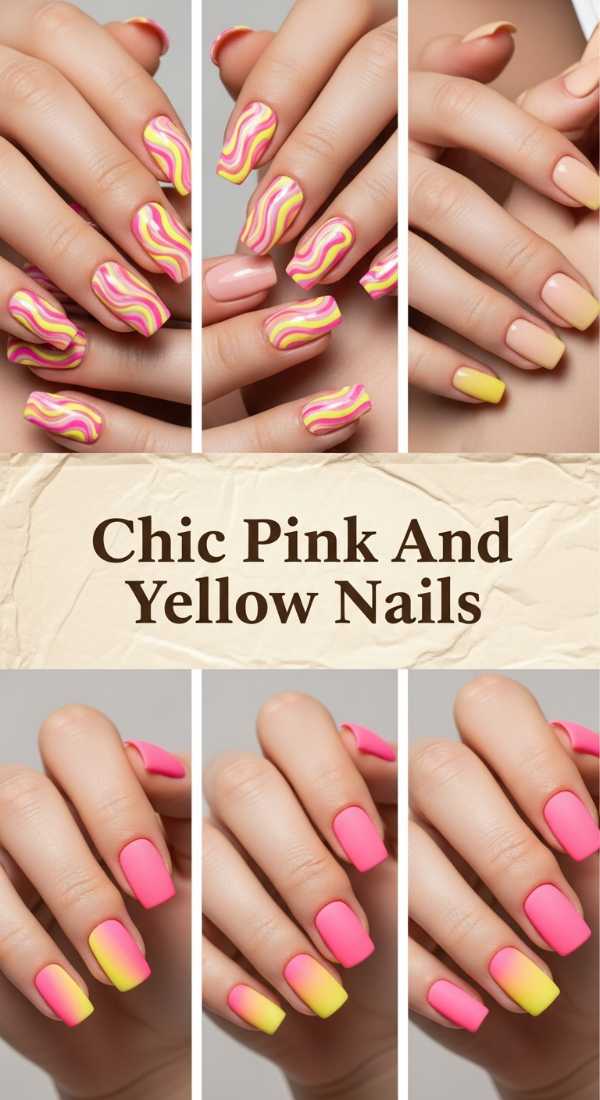 Chic Pink And Yellow Nails 6a006b6d3b880