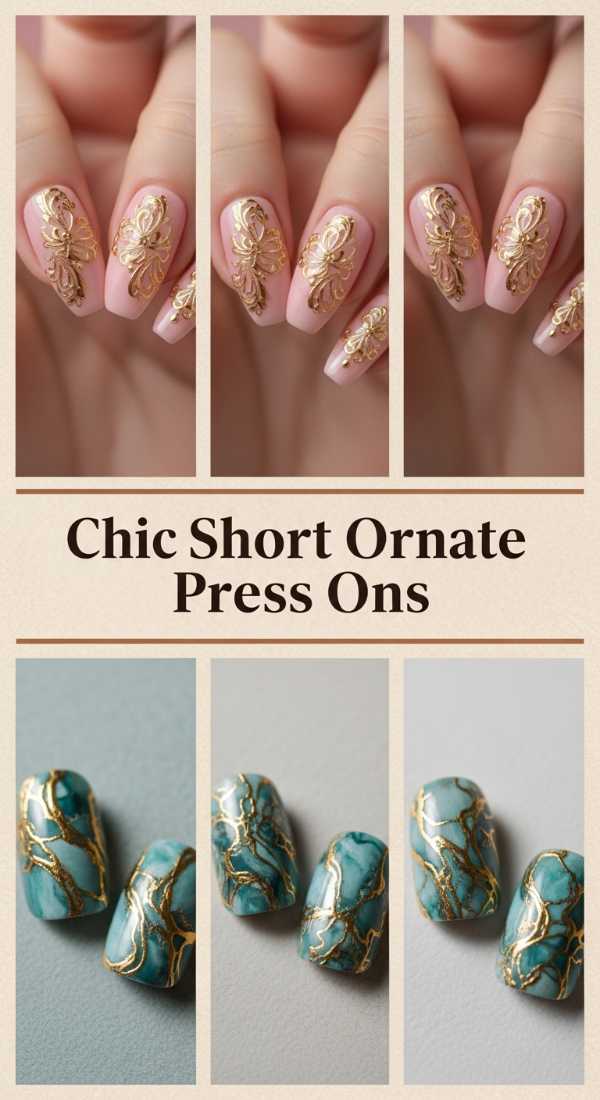 Chic Short Ornate Press Ons 6a085b65b8f93