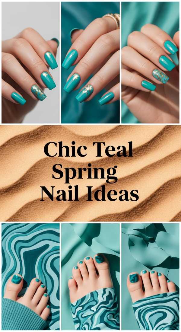 Chic Teal Spring Nail Ideas 69ff6c098fe16