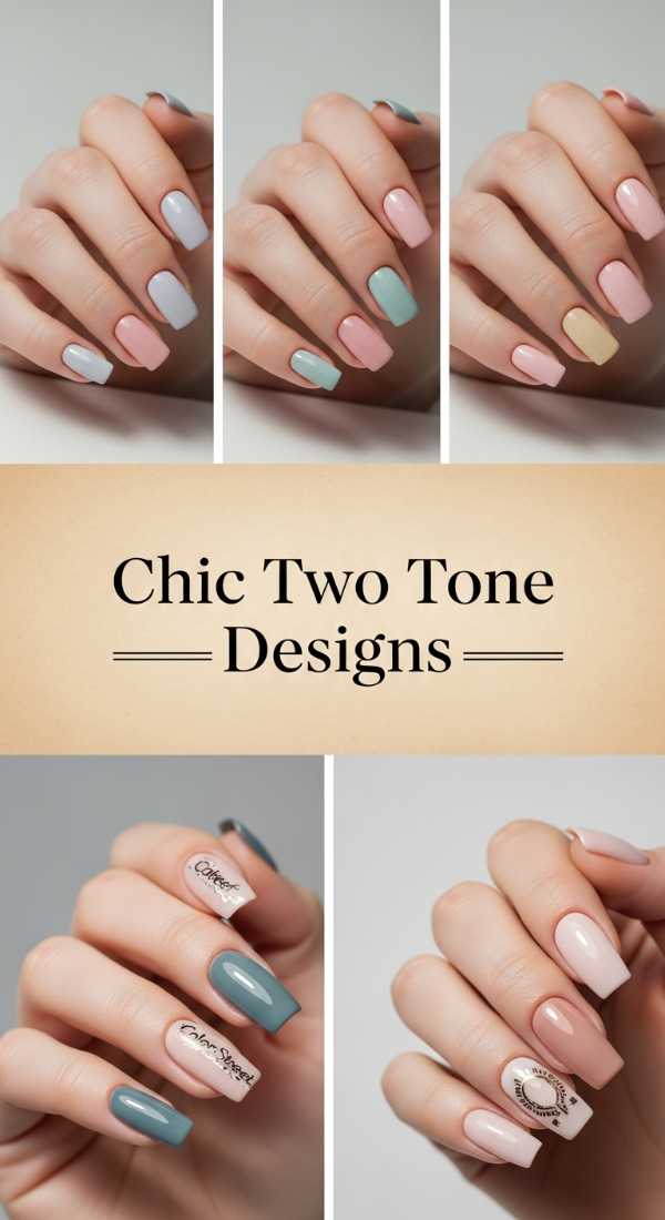 Beyond the Basics: Bold and Colorful Nail Designs for Every Occasion Chic Two Tone Designs 6a08aefb335f2