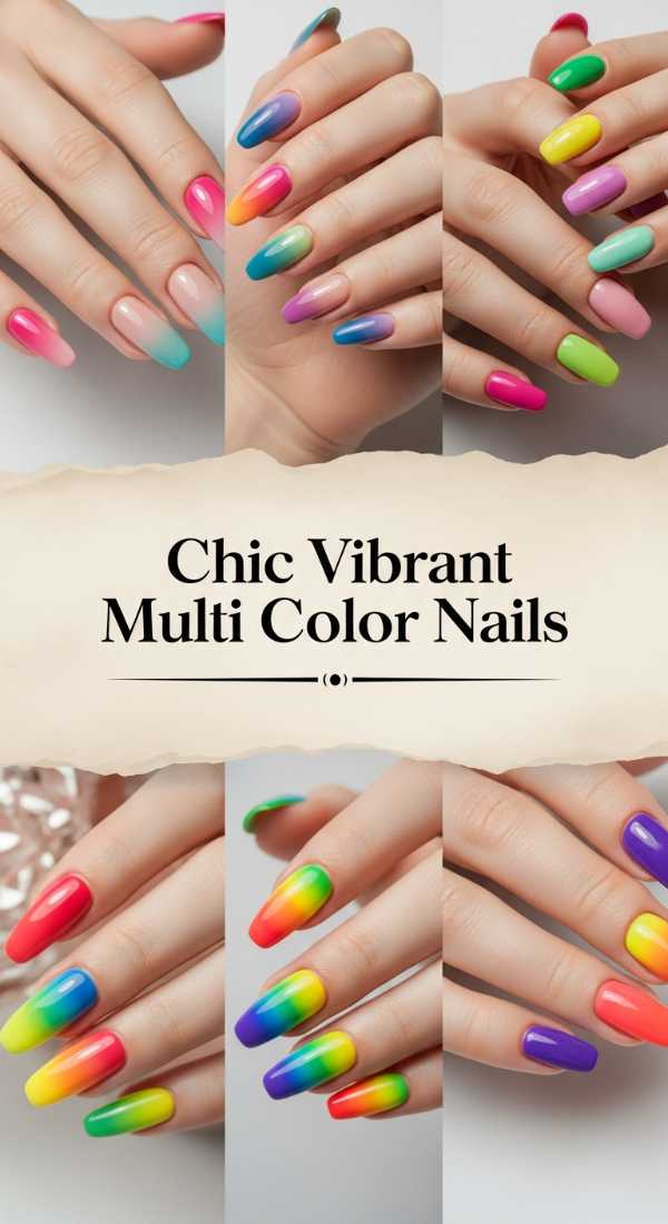 Chic Vibrant Multi Color Nails 6a08b02144da1