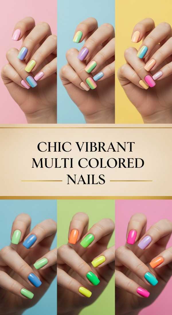 Chic Vibrant Multi Colored Nails 6a08b002798a9