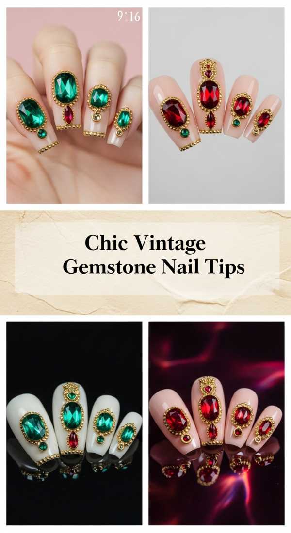 Chic Vintage Gemstone Nail Tips 6a085b973ab99