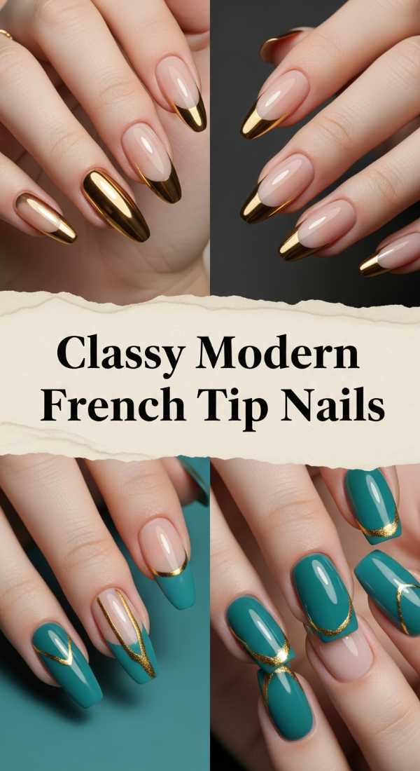 Classy Modern French Tip Nails 6a085b5ac5421
