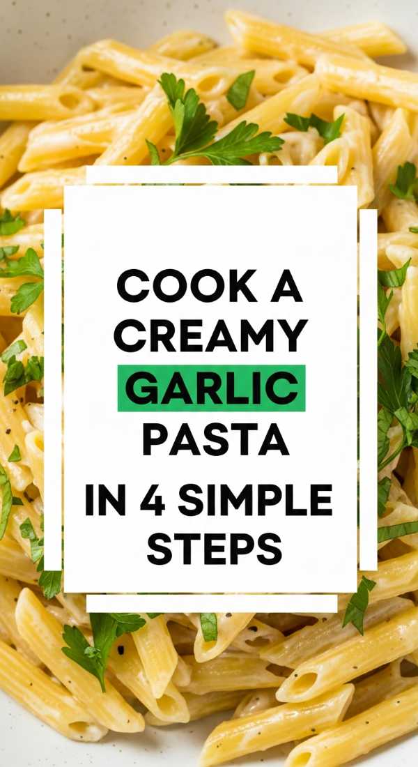 Cook A Creamy Garlic Pasta In 4 Simple Steps 69f59f8529491