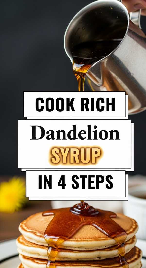From Lawn to Table: Elevated Dandelion Recipes for the Modern Forager Cook Rich Dandelion Syrup In 4 Steps 69fd889b78263