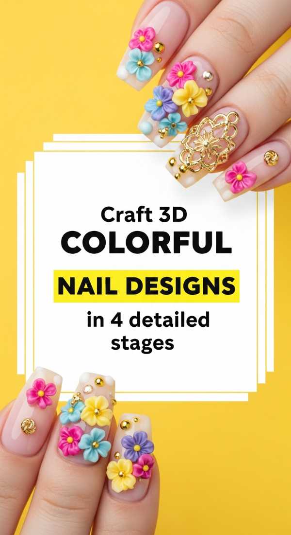 Craft 3d Colorful Nail Designs In 4 Detailed Stages 6a0f1140106e8