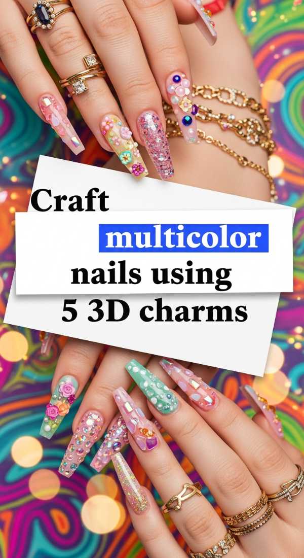 Bursting with Color: How to Create Professional 3D Junk Nails Craft Multicolor Nails Using 5 3d Charms 6a0f0b8167b98