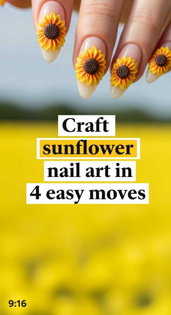 Craft Sunflower Nail Art In 4 Easy Moves 6a033a1cf28bd