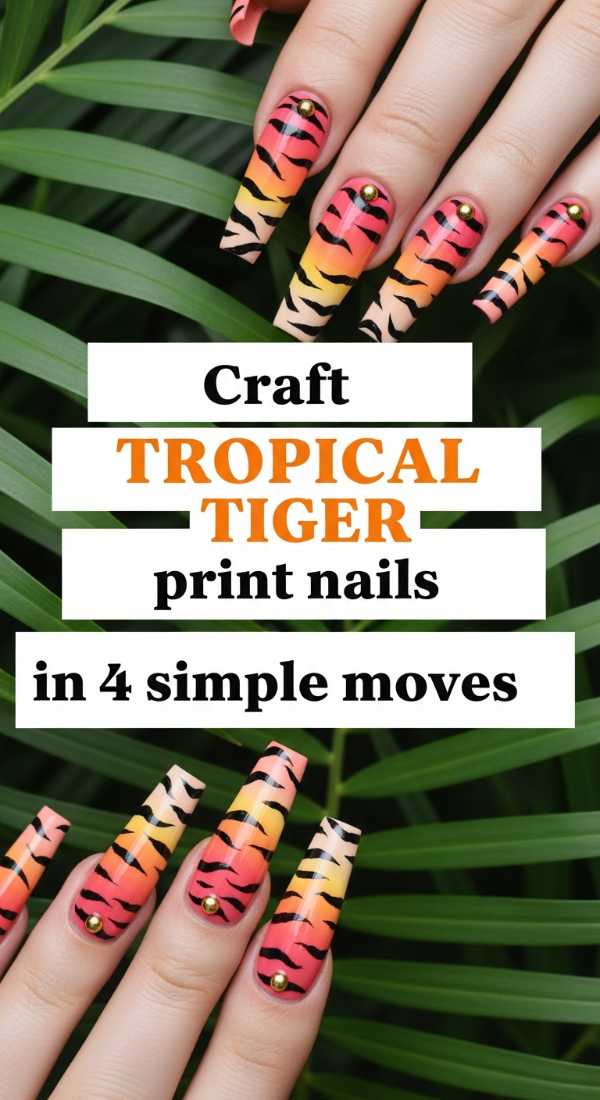 Bright, Bold, and Beautiful: Your 2024 Summer Nail Inspo Craft Tropical Tiger Print Nails In 4 Simple Moves 6a0f0d8f517b5