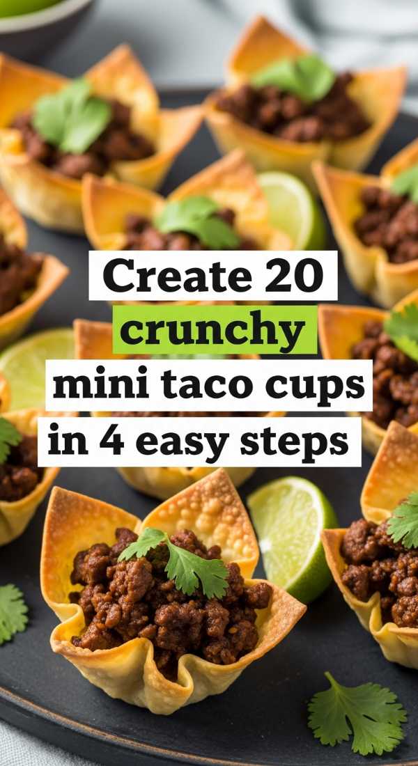 Create 20 Crunchy Mini Taco Cups In 4 Easy Steps 6a14425144f1c