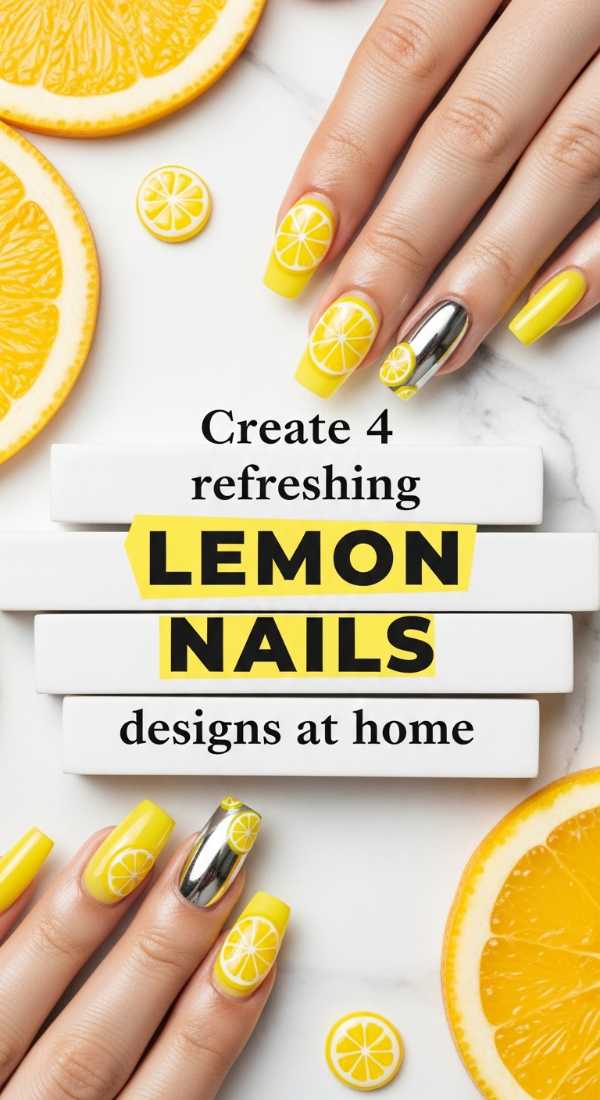 Create 4 Refreshing Lemon Nails Designs At Home 6a03313f76cca