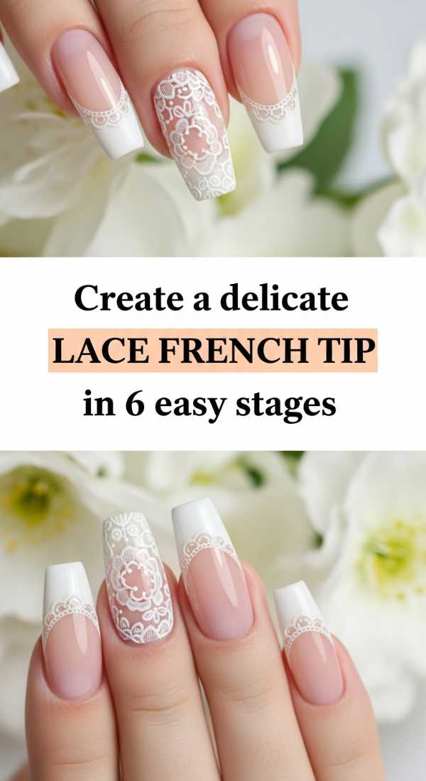 Beyond the Basic White: The Bold Evolution of French Tip Artistry Create A Delicate Lace French Tip In 6 Easy Stages 6a1a99854cb9e