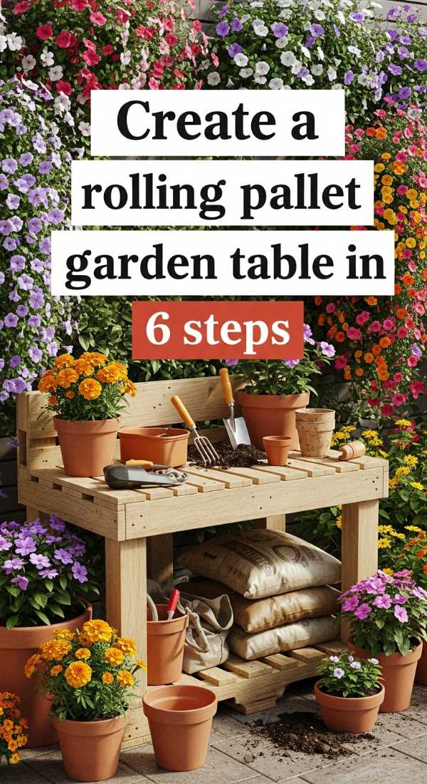 Create A Rolling Pallet Garden Table In 6 Steps 6a0326ee3af78