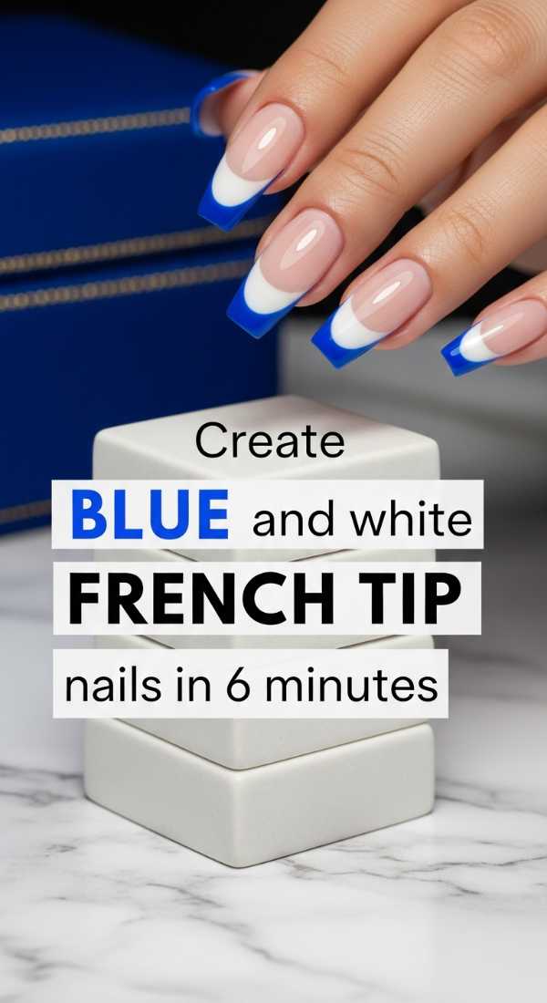 Create Blue And White French Tip Nails In 6 Minutes 69fc7f5d4e3e4
