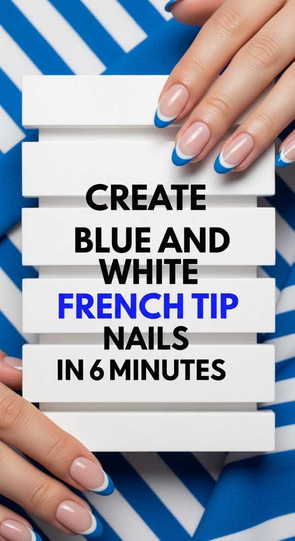 Create Blue And White French Tip Nails In 6 Minutes 6a0059e72b765