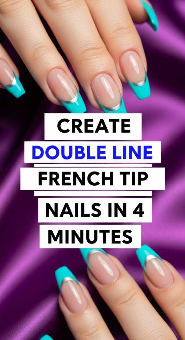 Create Double Line French Tip Nails In 4 Minutes 6a1a997b8e67a