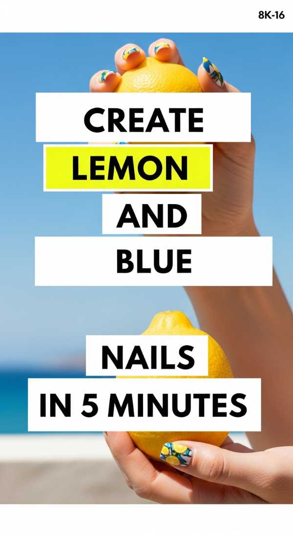 Create Lemon And Blue Nails In 5 Minutes 6a059b391437f