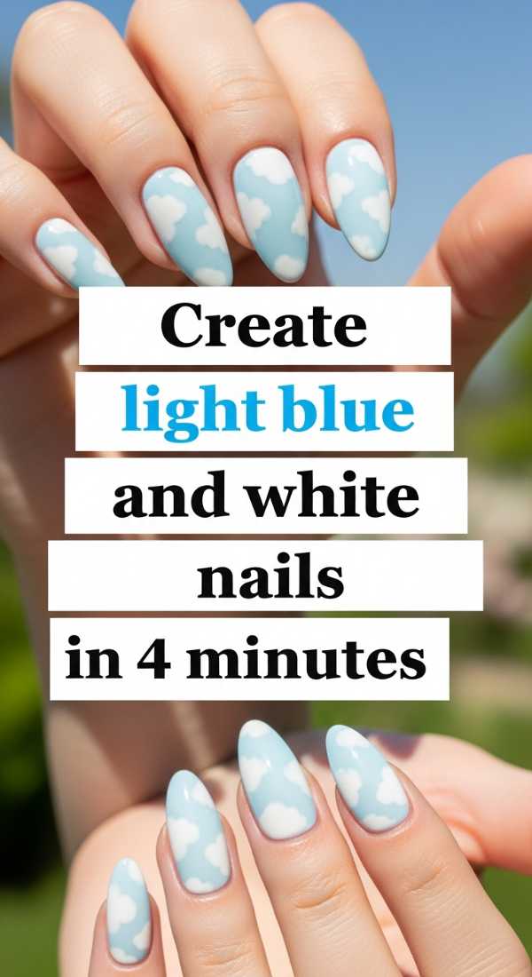 Create Light Blue And White Nails In 4 Minutes 69fc7e6ad32a9