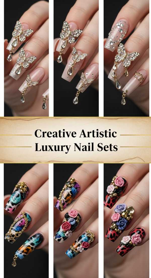 Island Elegance: Why Luxury Tropical Nails are This Summer's Hottest Trend Creative Artistic Luxury Nail Sets 6a134c6143355