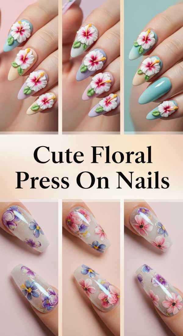 Cute Floral Press On Nails 6a134076dad43