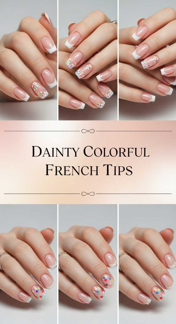 Dainty Colorful French Tips 6a08afe1d42bc
