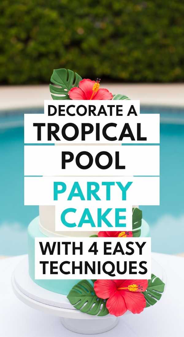 Decorate A Tropical Pool Party Cake With 4 Easy Techniques 6a18a694a6d96