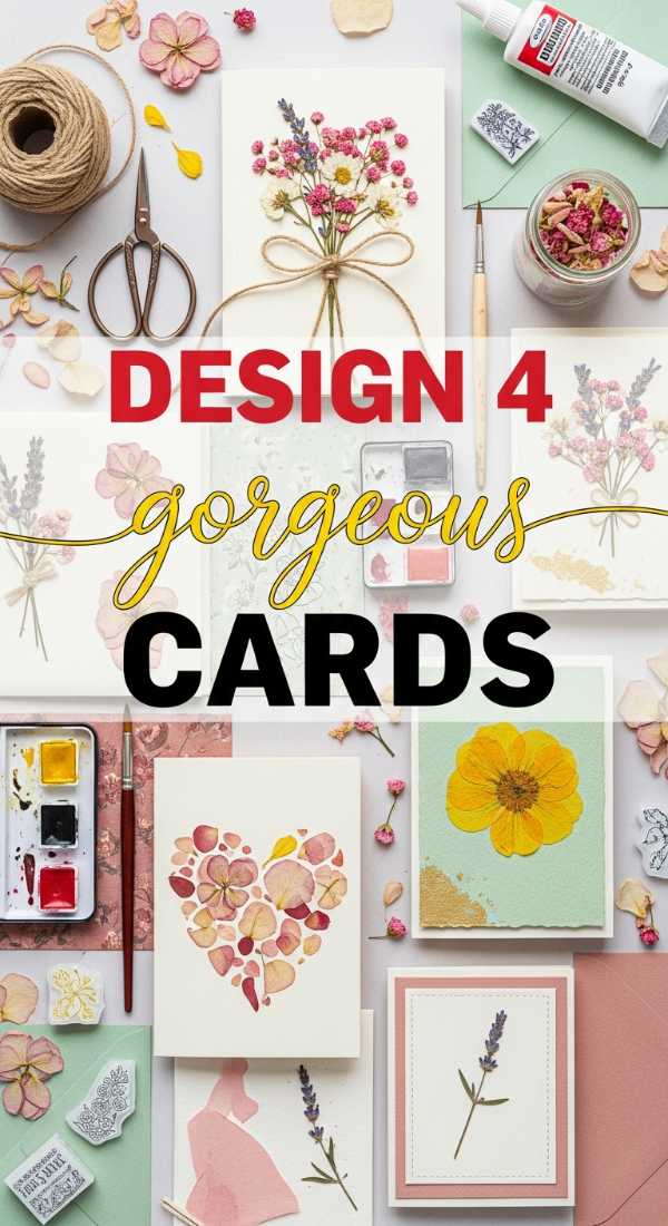 Design 4 Gorgeous Cards Using Pressed Flowers 69fc267d1b32e